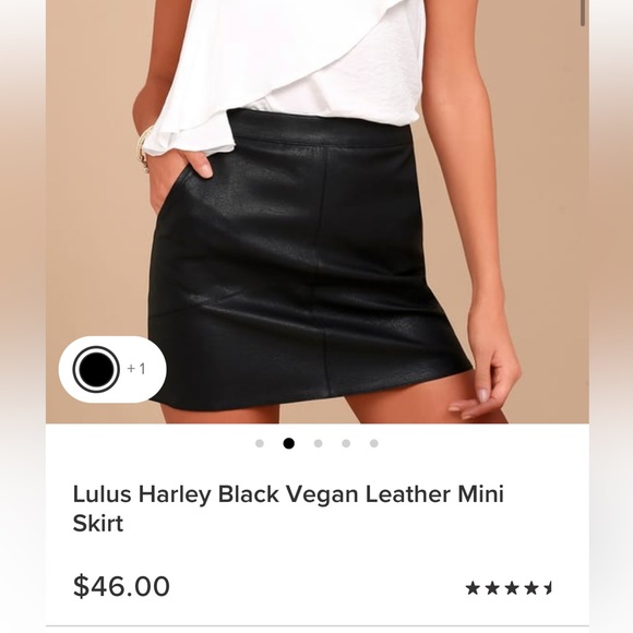Lulu's Harley Black Vegan Leather Mini Skirt size L - Picture 9 of 9